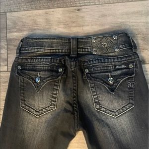 Miss Me Black straight leg jeans